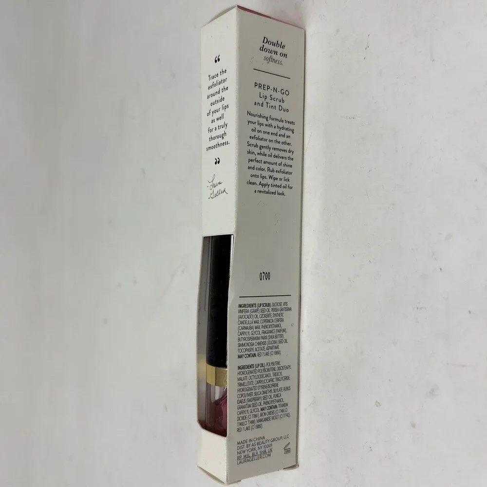 Laura Geller Prep-N-Go Lip Scrub and Tint Duo‎ Rush Hour Pink New In Box